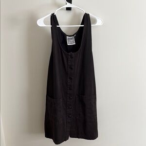 Black Ribbed Scoop Neck Sundress